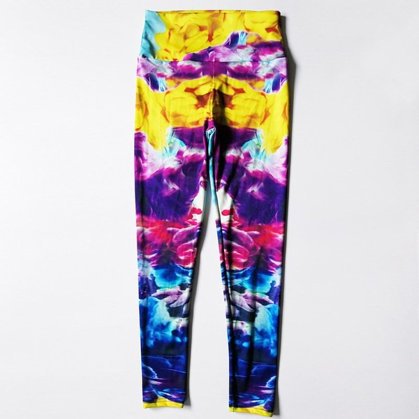 Krāsaini sporta sieviešu legingi ar augstu vidukli