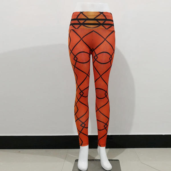Narancssárga női leggings magas derékkal