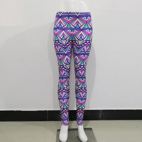 Krāsaini elastīgi sporta legingi ar augstu vidukli