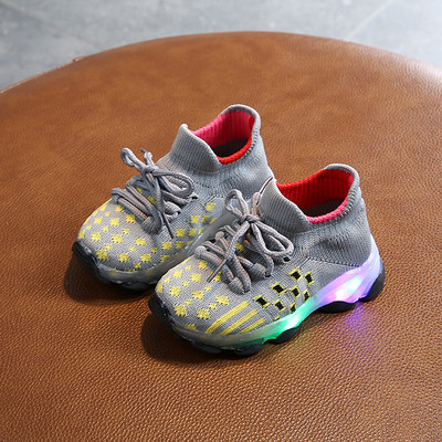 Ikdienas bērnu kvēlojošās kedas ar saitēm meitenēm