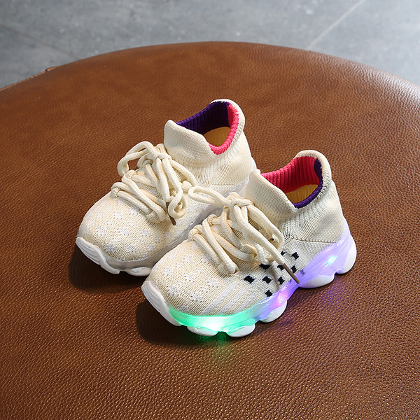 Ikdienas bērnu kvēlojošās kedas ar saitēm meitenēm