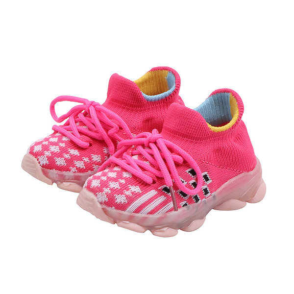 Ikdienas bērnu kvēlojošās kedas ar saitēm meitenēm