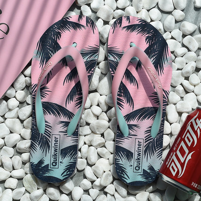 Női strandpapucs színes talppal