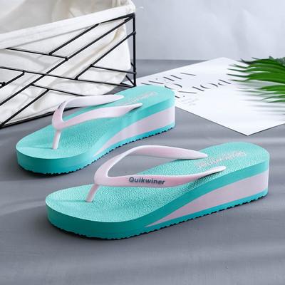 Női alkalmi lábujj papucs magas talppal