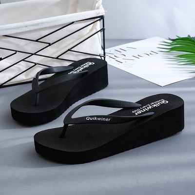 Női alkalmi lábujj papucs magas talppal