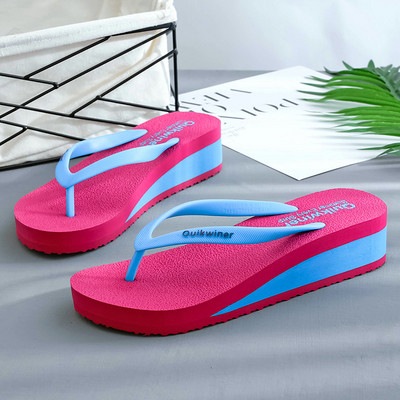 Női alkalmi lábujj papucs magas talppal