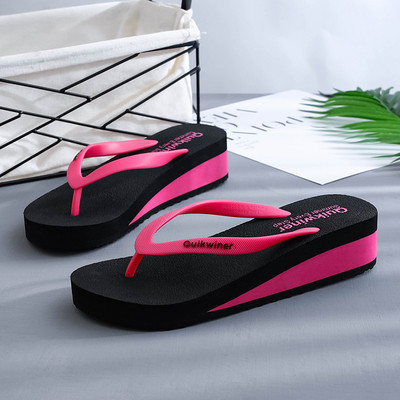 Női alkalmi lábujj papucs magas talppal