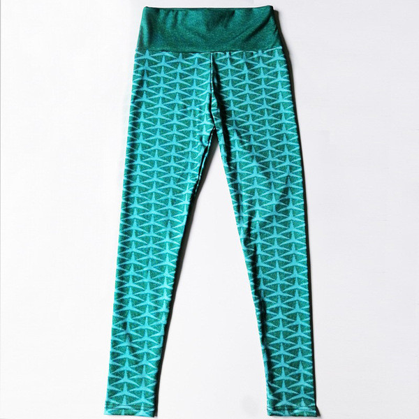 Zaļi elastīgi sieviešu legingi ar augstu vidukli