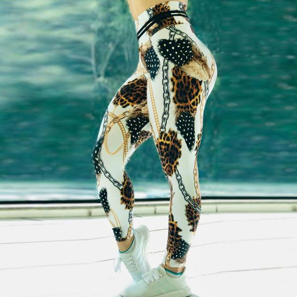 Női leggings mintával és magas derékkal