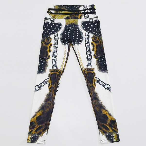 Női leggings mintával és magas derékkal