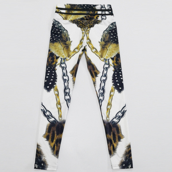 Női leggings mintával és magas derékkal