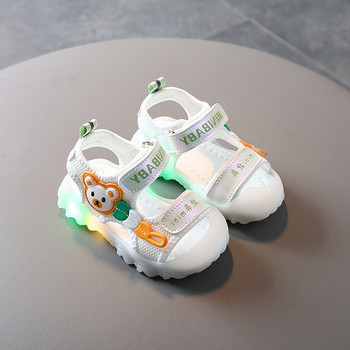 Детски светещи сандали с 3D елемент за момчета и момичета