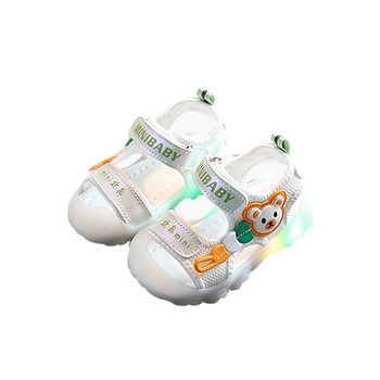 Детски светещи сандали с 3D елемент за момчета и момичета