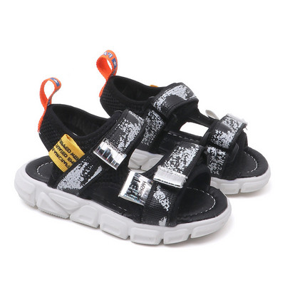 Ikdienas bērnu sandales ar mīkstām zolēm un uzlīmēm zēniem