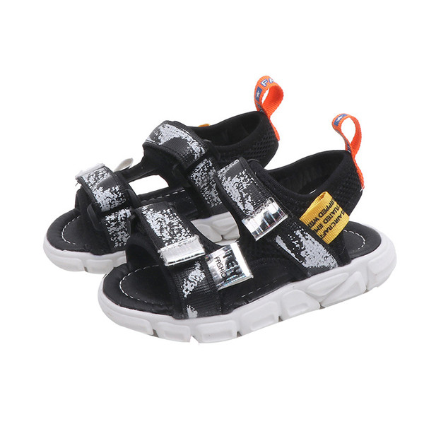 Ikdienas bērnu sandales ar mīkstām zolēm un uzlīmēm zēniem