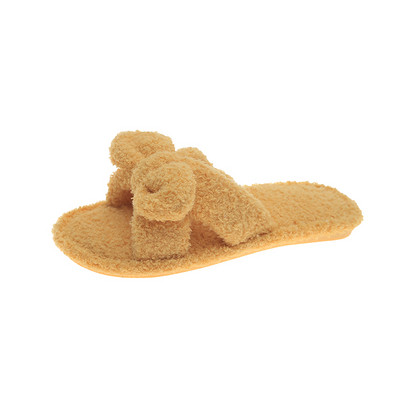 Παντόφλες γυναικείες  με επίπεδη σόλα και κορδέλα