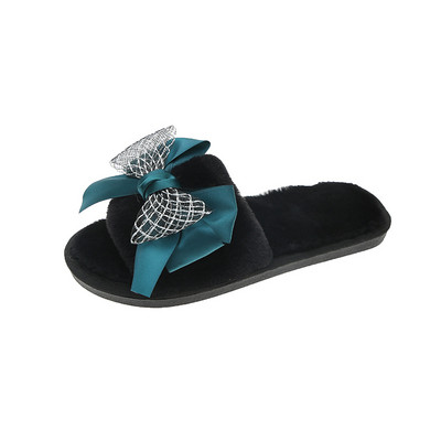 Pehelyszínes női papucs lapos talppal és szalaggal