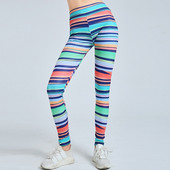 Gyorsan száradó többszínű női leggings magas derékkal