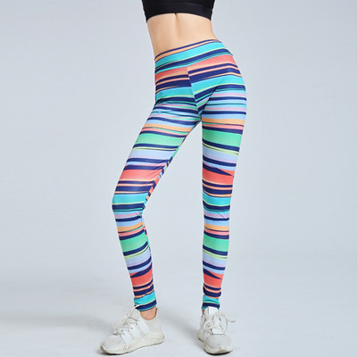 Gyorsan száradó többszínű női leggings magas derékkal