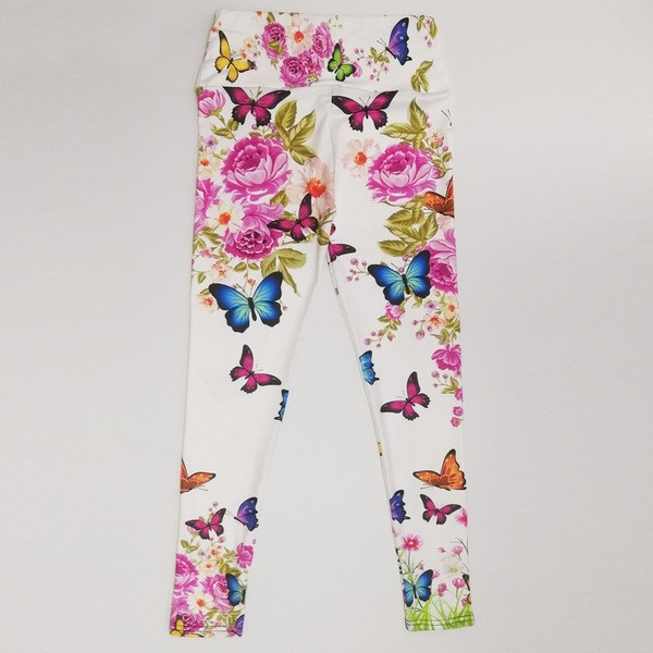 Sieviešu sporta legingi ar augstu vidukli un tauriņa apdruku