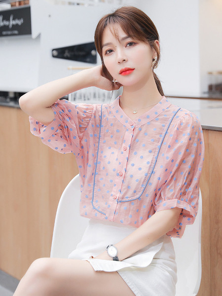 Női sifon ing 3/4-es ujjakkal és gombokkal