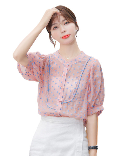 Női sifon ing 3/4-es ujjakkal és gombokkal