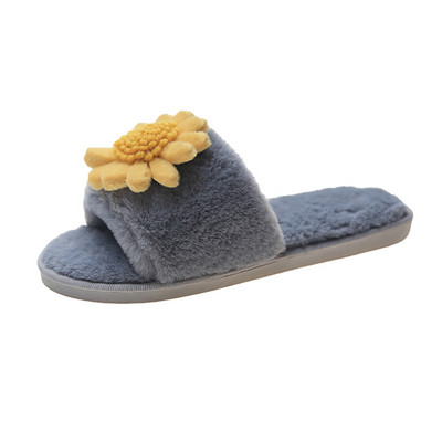 Dūnainas čības ar plakanu zoli un 3D rotājumu zieda formā