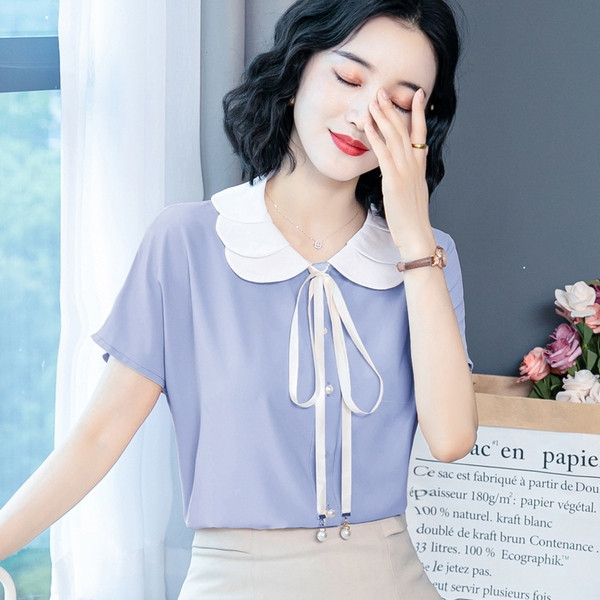 Naiste lipsude ja spitsikaelusega šifoonisärk