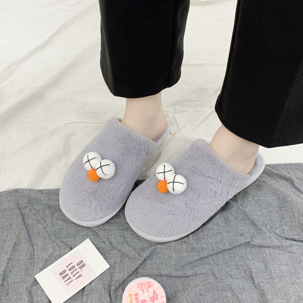 Kényelmes otthoni női papucs 3D elemekkel