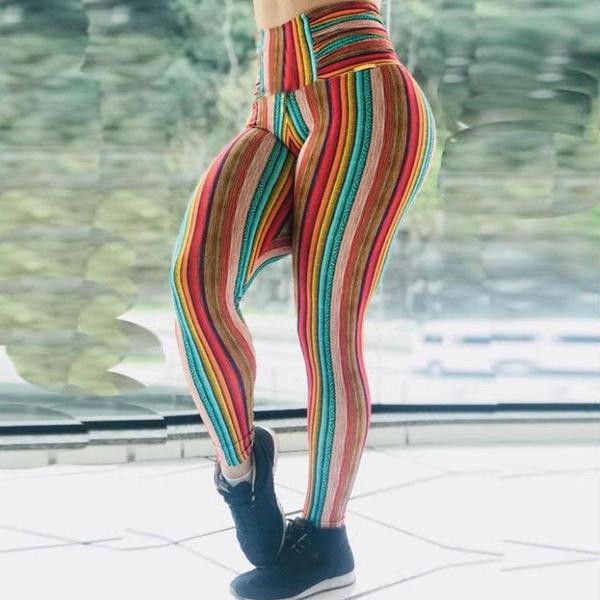 Krāsaini sieviešu legingi ar augstu vidukli no ātri žūstoša auduma