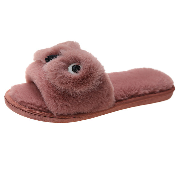 Női otthoni papucs pehely és 3D díszítéssel