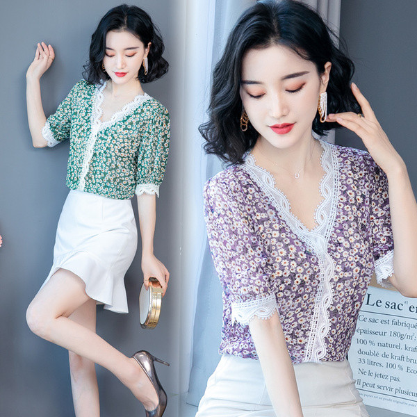 Új modell női ing csipkével és virágos motívumokkal