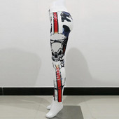 Sieviešu sporta legingi ar augstu vidukli un galvaskausu apdruku