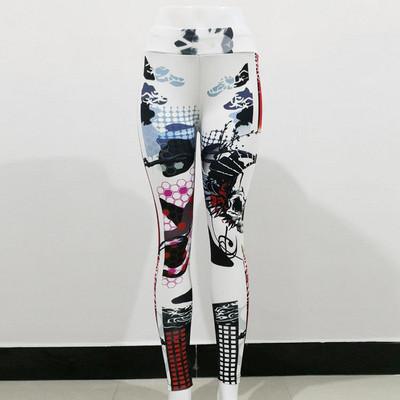 Sieviešu sporta legingi ar augstu vidukli un galvaskausu apdruku