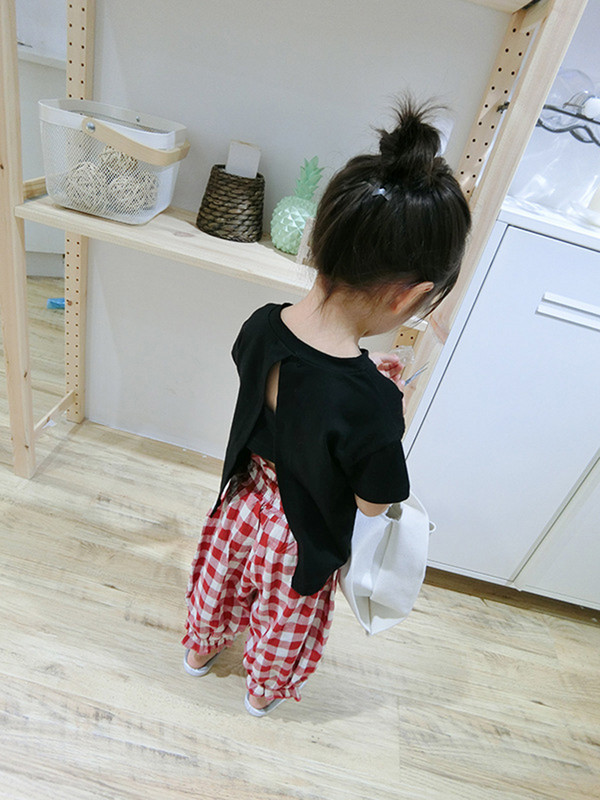 Šiuolaikinė vaikiška palaidinė mergaitėms trumpomis rankovėmis