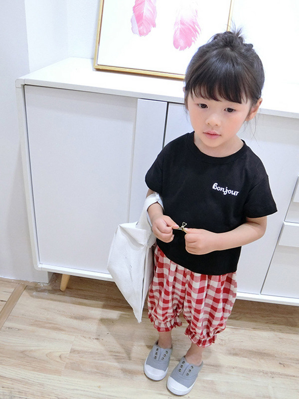 Šiuolaikinė vaikiška palaidinė mergaitėms trumpomis rankovėmis