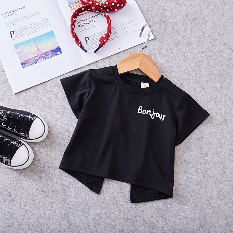 Šiuolaikinė vaikiška palaidinė mergaitėms trumpomis rankovėmis