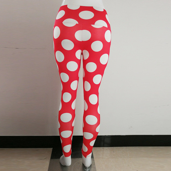 Piros női leggings magas derékkal