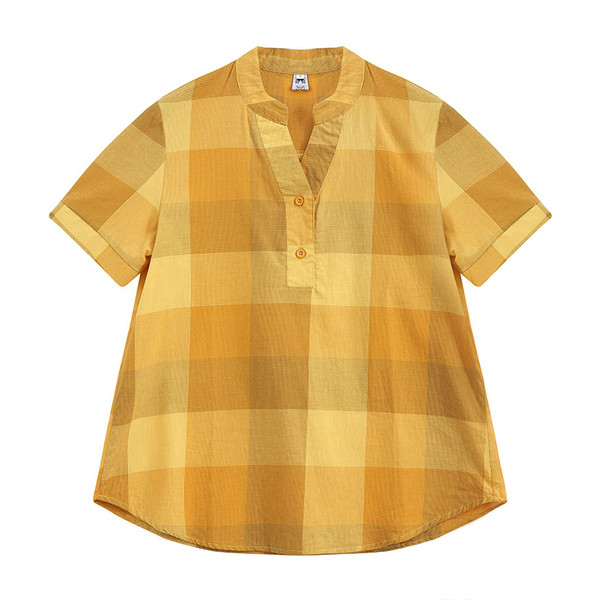 Sieviešu plats krekls ar zemu apkakli un pogām