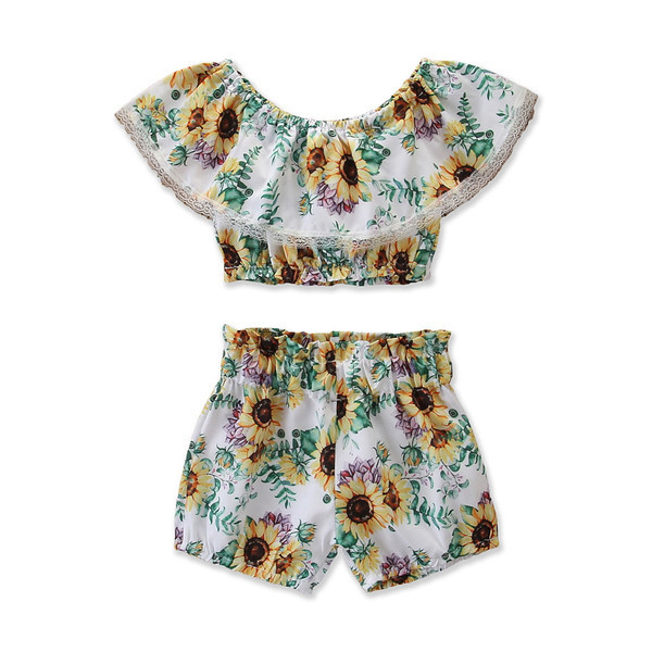 Gyerek modern szett lányoknak virágmintával