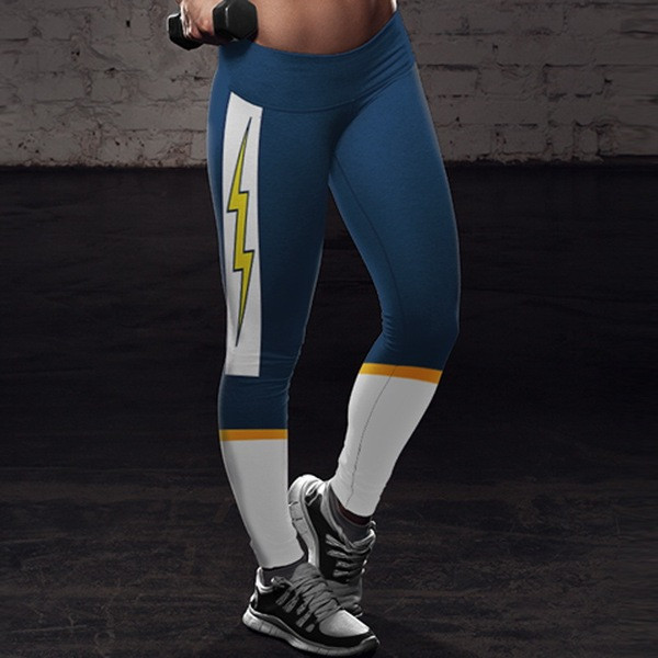 Kéttónusú női leggings flash nyomattal