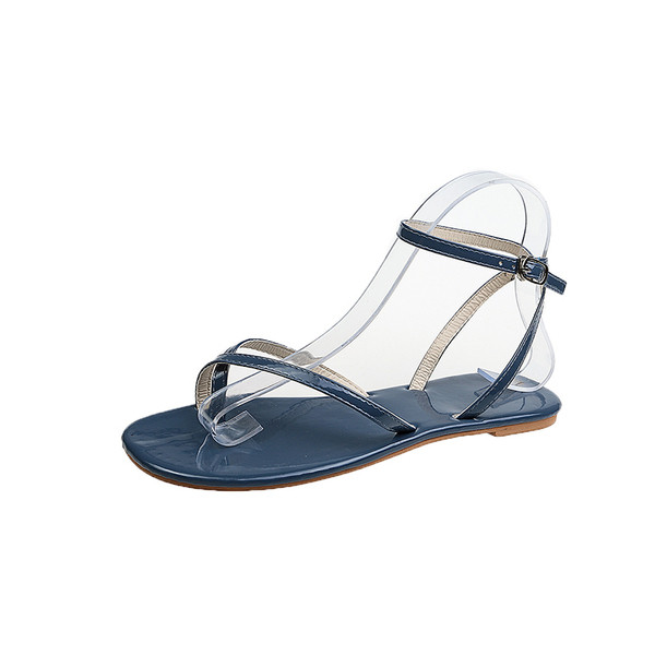 Alkalmi női szandál lapos talppal és vékony keresztpánttal