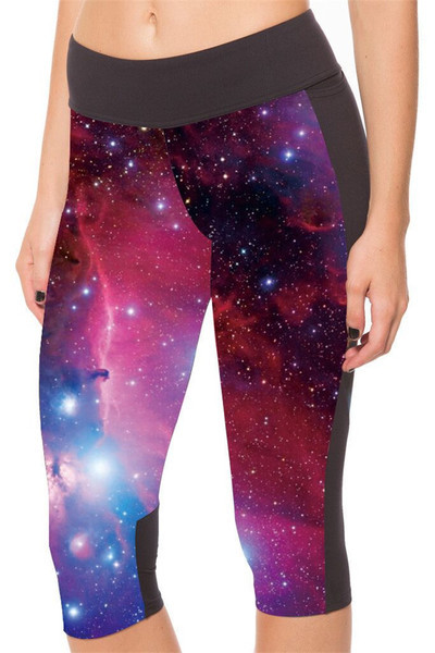 Sport leggings 7/8 hosszúságú, magas derékkal és mintával