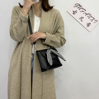 Sieviešu maza eko ādas soma ar auduma lentīti