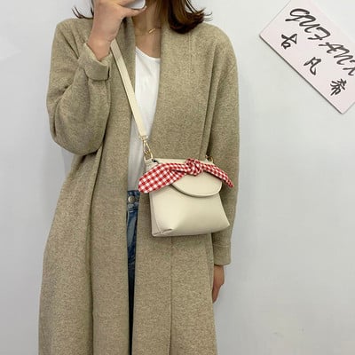 Sieviešu maza eko ādas soma ar auduma lentīti