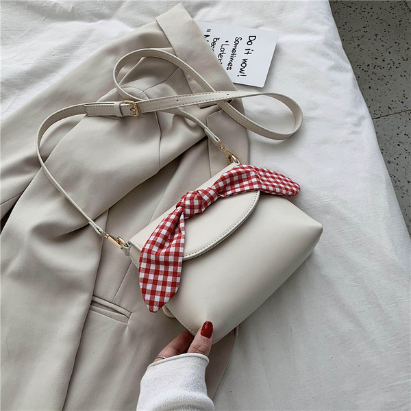 Sieviešu maza eko ādas soma ar auduma lentīti