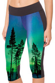 Női sport 7/8 leggings magas derékkal és mintával