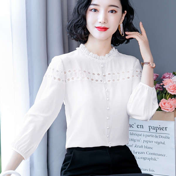 Uue mudeli pitsiga ja 3/4 varrukatega naiste särk