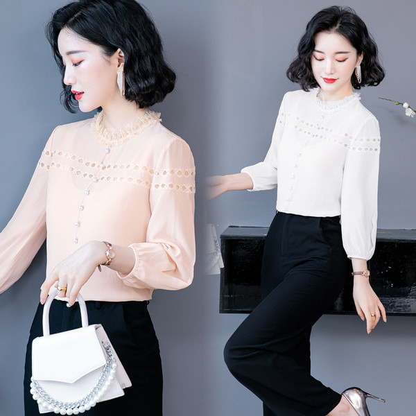 Uue mudeli pitsiga ja 3/4 varrukatega naiste särk