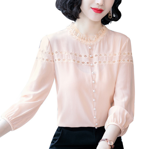 Uue mudeli pitsiga ja 3/4 varrukatega naiste särk